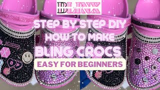 DIY Custom Bling Crocs amp DIY Charms Step by Step Tutorial amp Easy for Beginners  BlackPink Themed [upl. by Conan414]