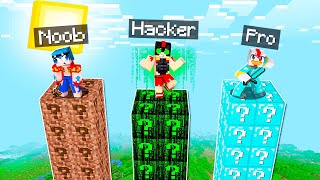 ¿PUEDES SOBREVIVIR a la TORRE MÁS ALTAS de LUCKY BLOCK 😂😱 NOOB vs PRO vs HACKER ❓ MINECRAFT [upl. by Ahtilat]