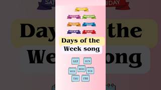 Days of the week song  days of the week song for kids  kids song shorts [upl. by Osman]