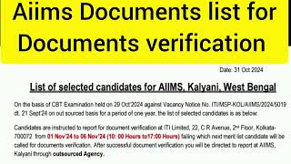 Aiims Documents list for Documents verification aiims vacancy 2024aiims paperaiims salary [upl. by Wall997]