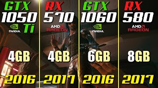 GTX 1050 Ti vs RX 570 vs GTX 1060 vs RX 580  in 2021 [upl. by Oniskey579]