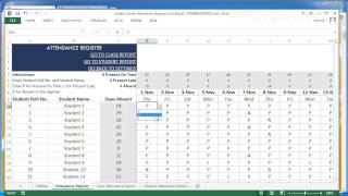 School Attendance Register and Report Excel Template v2 [upl. by Essilrahc17]