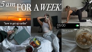 waking up at 5 am everyday for a week lifechanging  tips for waking up earlier ☁️ [upl. by Oetomit273]