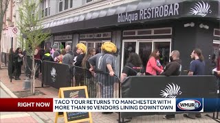 Thousands line up for tacos in downtown Manchester during Taco Tour [upl. by Witty]