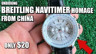 Automatic Breitling Navitimer Homage for 20  Jaragar F120561 Unboxing and Initial Impressions [upl. by Adlay]