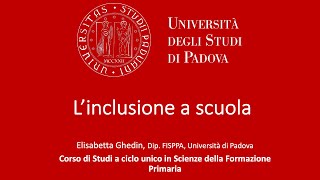 Lnclusione a scuola  Elisabetta Ghedin [upl. by Coumas]