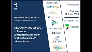 ETN webinar series RampD Activities on sCO2 in Europe  Episode 4 [upl. by Anaerdna]