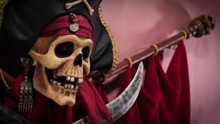 Pirates of the Caribbean Jolly Roger Talking Skull Replica [upl. by Aysa167]