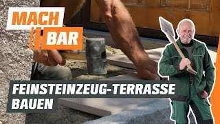 FeinsteinzeugTerrasse bauen in gebundener Bauweise  OBI [upl. by Deyes]