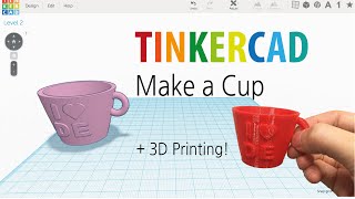 6 Make a cup 2016v with Tinkercad  3D printing  3D modeling How to make and design [upl. by Vallery]