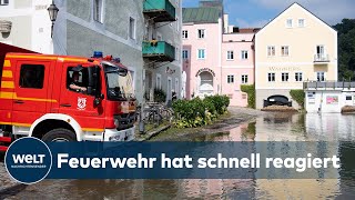 PLANSCHEN IN PASSAU Nach Dauerregen entspannt sich die Hochwasserlage in Südostbayern [upl. by Anaujat336]