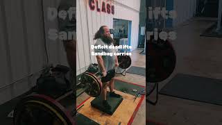 Deficit deadlifts Sandbag Carries letsgo [upl. by Luhar]