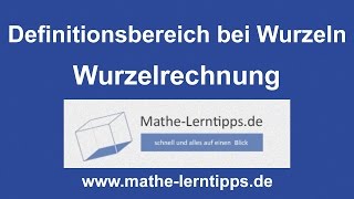 Definitionsbereich bei Wurzeln  mathelerntippsde [upl. by Ayotnahs]