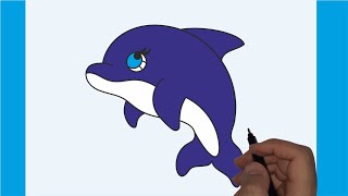 How to Draw a Dolphin Easy Step By Step  Easy Dolphin Drawing [upl. by Enavi]