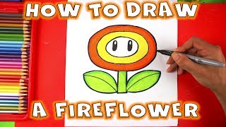 How to Draw a Fire flower From Super Mario Bros  How to Draw A Flower Step by Step [upl. by Medora]