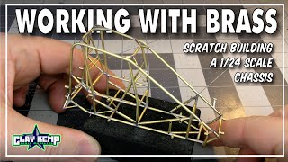 WORKING WITH BRASS How to scratch build a 124 midget chassis using brass and soldering ASMR [upl. by Zerelda]