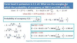 Numerical problems based on Fermi Dirac distribution function [upl. by Grimona]