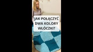 Dzierganie na palcach z grubej włóczki  Jak połączyć ze sobą dwa kolory włóczki w układzie pionowy [upl. by Richey]