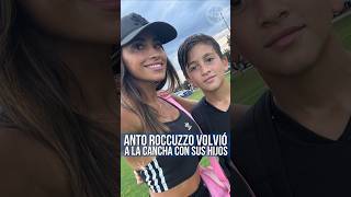 Antonela Roccuzzo volvió a las canchas de la mano de Thiago Messi y Leo en Miami [upl. by Kletter]