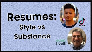 Resumes Style vs Substance  Recruiters Artie Feinstein Eden Health amp Raymond Chen TikTok [upl. by Hertberg]