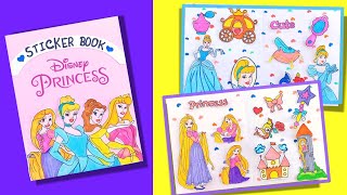 DIY Disney Princess stickers book  DIY Barbie Stickers book  biggest handmade sticker book [upl. by Idid]