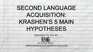 Second Language Acquisition Krashens 5 Main Hypotheses [upl. by Elokin784]