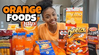 I Only Ate Orange Foods for 24 Hours Challenge  LexiVee03 [upl. by Maloney61]