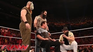 The Wyatt Family and The Shield come facetoface Raw Feb 17 2014 [upl. by Letitia]