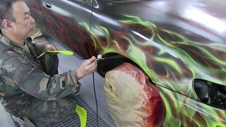 【カスタムペイント】How to paint like a Flames  Fire flame pattern with candy paint [upl. by Urbain756]