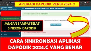 CARA SINKRONISASI APLIKASI DAPODIK 2024C YANG BENAR [upl. by Marte]