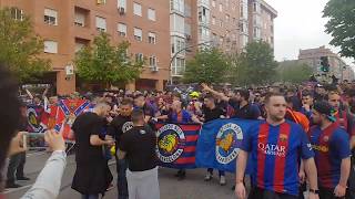 Boixos Nois  Barcelona ultras in Madrid  Copa del Rey  SevillaBarça [upl. by Knoll]