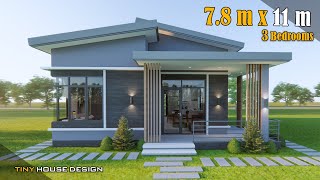 Small House Design  780 m x 1100 m 85 sqm  3 Bedroom [upl. by Nnyllatsyrc558]