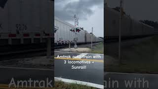 Amtrak auto train with 3 locomotives  Sunrail amtrak amtraktrains railfan ridesunrail [upl. by Ridgley487]