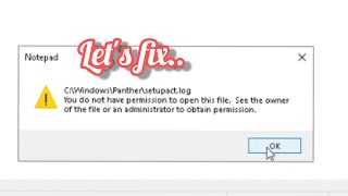 You do not have permission to open this file  see the owner of the file or an administrator [upl. by Publius]