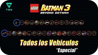 LEGO Batman 3 Más Allá de Gotham  Todos los Vehiculos  1080p HD [upl. by Imer382]