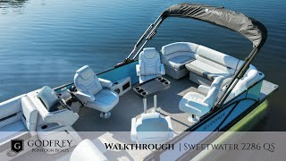 Godfrey Pontoon Boats  NEW Sweetwater Quad Social Walkthrough [upl. by Drofiar185]