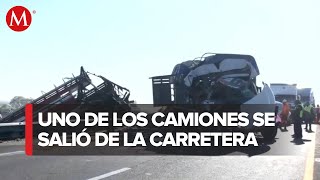 Choque entre camiones deja seis fallecidos en autopista Mexiquense Edomex [upl. by Alleunamme403]