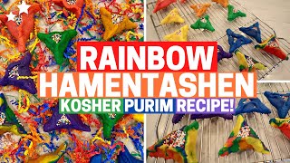 HOW TO MAKE RAINBOW HAMANTASCHEN Jewish Purim Holiday Recipes [upl. by Hidie795]