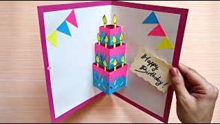 Birthday card pop up  How to make birthday cards [upl. by Bevan]