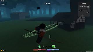 Roblox  Demon Fall Wind breathing showcase [upl. by Iila]