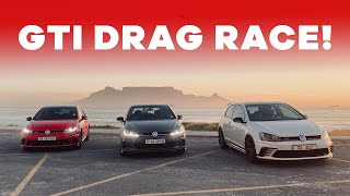 VW Golf GTI TCR vs Clubsport S vs Clubsport Stage one tune Drag Race [upl. by Niwrad961]