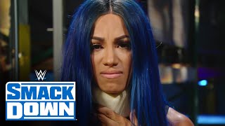 Bayley blindsides Sasha Banks’ interview SmackDown Sept 18 2020 [upl. by Nonnair]