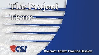 Intro to Construction Contract Administration  Chapter 1 The Project team [upl. by Earesed]