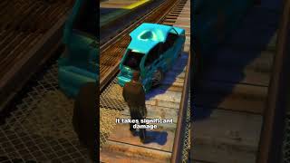 IF A CAR GETS STUCK BY A TRAIN IN GTA GAMES [upl. by Moncear724]