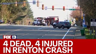 4 dead 3 critically injured in Renton car crash  FOX 13 Seattle [upl. by Alidis]