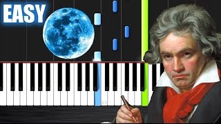 Beethoven  Moonlight Sonata  EASY Piano Tutorial by PlutaX [upl. by Lynch]