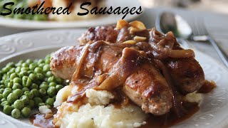 Budget Smothered Sausages Over Mashed  Bangers and Mashed [upl. by Iverson]