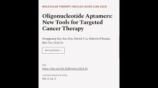 Oligonucleotide Aptamers New Tools for Targeted Cancer Therapy  RTCLTV [upl. by Clellan450]