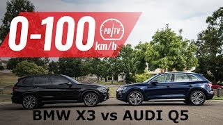 2019 Audi Q5 50 TDI vs BMW X3 xDrive30d 0100kmh amp engine sound [upl. by Naujled191]