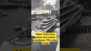 Motor Yacht Crashes Into Bridge  yacht fail boat [upl. by Ilehs]